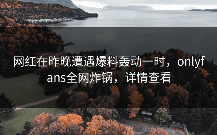 网红在昨晚遭遇爆料轰动一时，onlyfans全网炸锅，详情查看