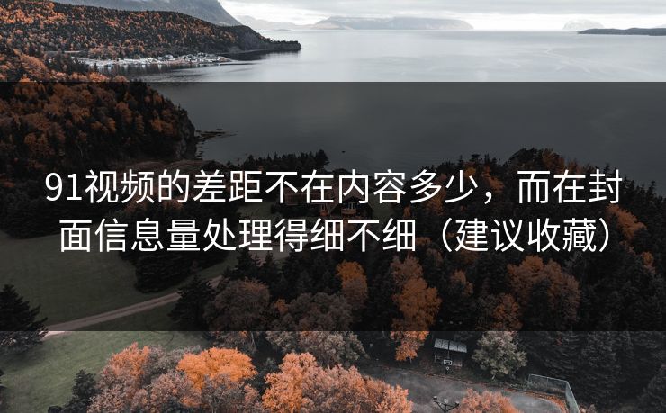 91视频的差距不在内容多少，而在封面信息量处理得细不细（建议收藏）